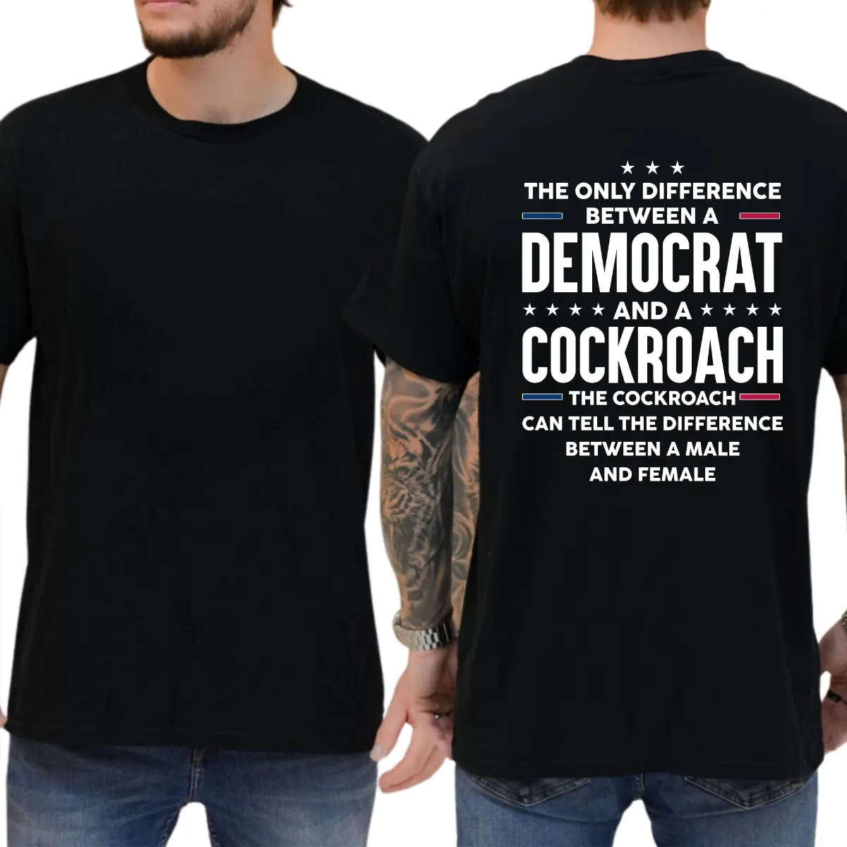 The Only Difference Between A Democrat And A Cockroach T-shirt, Funny Shirts, Republican Tee, Trump Supporters Shirt