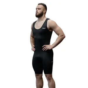 WARM BODY COLD MIND Men's Compression Weightlifting Singlet S-3 For Powerlifting, Olympic Lifting Training and Competitions, Lifting Singlet from 4-Way Stretch Fabric, Full Range Motion, Breathable Fit, IPF Approved Design