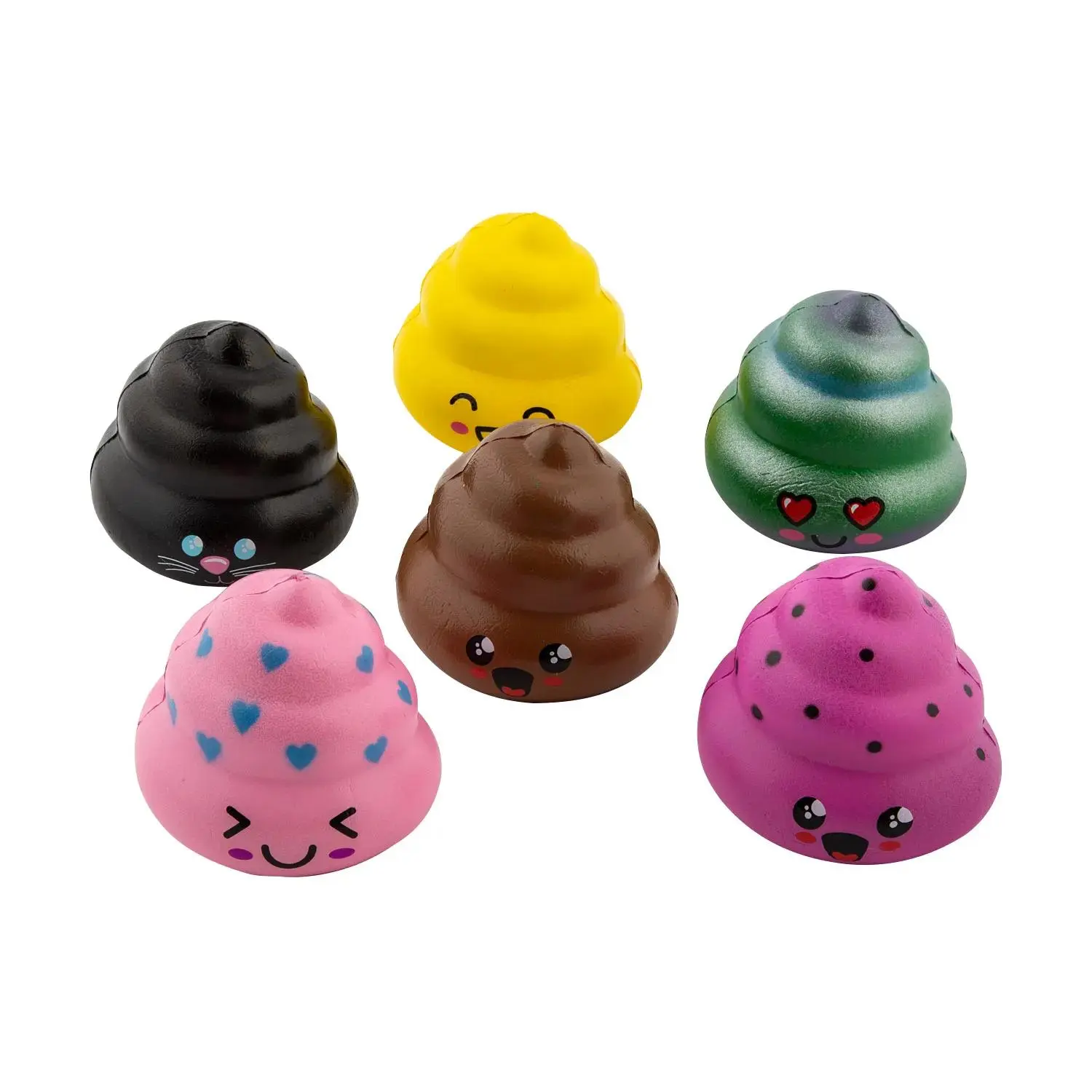 12-Pc Scented Cute Poop Face Slow Rising Squishy Fidget Toys - Oriental Trading Company Emoji-Themed Stuffed Fidget Toys
