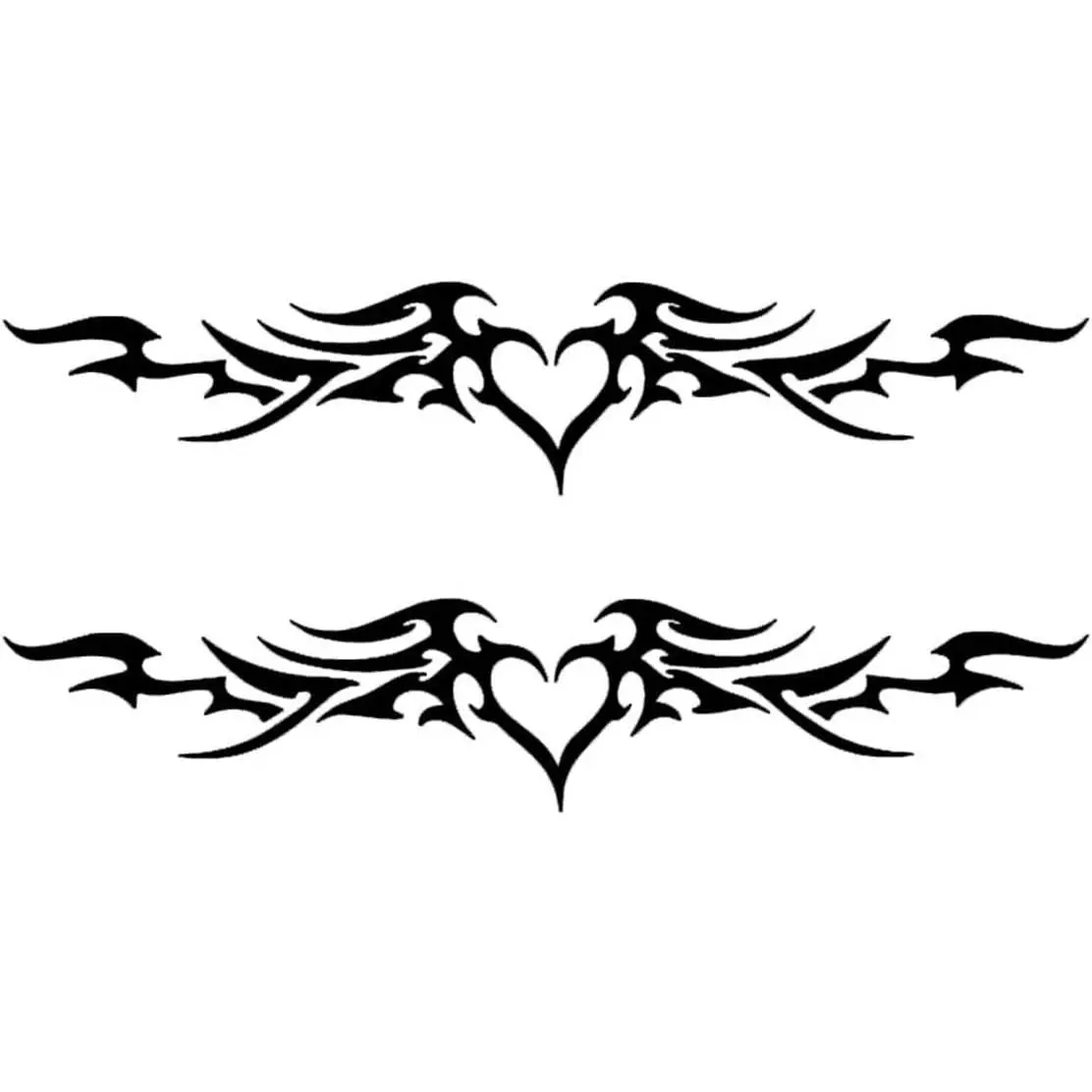 2PCS Angel Wings Car Stickers Funny Waterproof Vinyl , 11.81"x2.36"Motorcycle Decorative Accessories, Used for Car, Motorcycle, Laptop, Van |#AZ292 (Black)