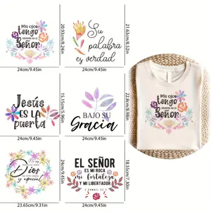 6 PCS Art Letter Heat Transfer Vinyl Stickers DIY Iron on Transfers for T Shirts Jackets Jeans Easy to Use Durable Various Designs from Chnvickopen