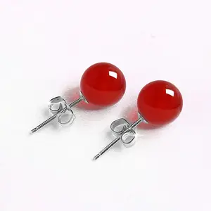 Natural South Red Carnelian Earring Studs, More Jewelry in Live Room, Natural South Red Agate Earring, Natural Carnelian Earring Stud, Carnelian Jewelry, Red Carnelian Crystal Earrings
