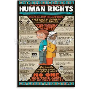 UTWDDCC Universal Declaration of Human Rights Poster (2) Canvas Wall Art Poster for Bedroom Living Room Decor 08x12inch(20x30cm)