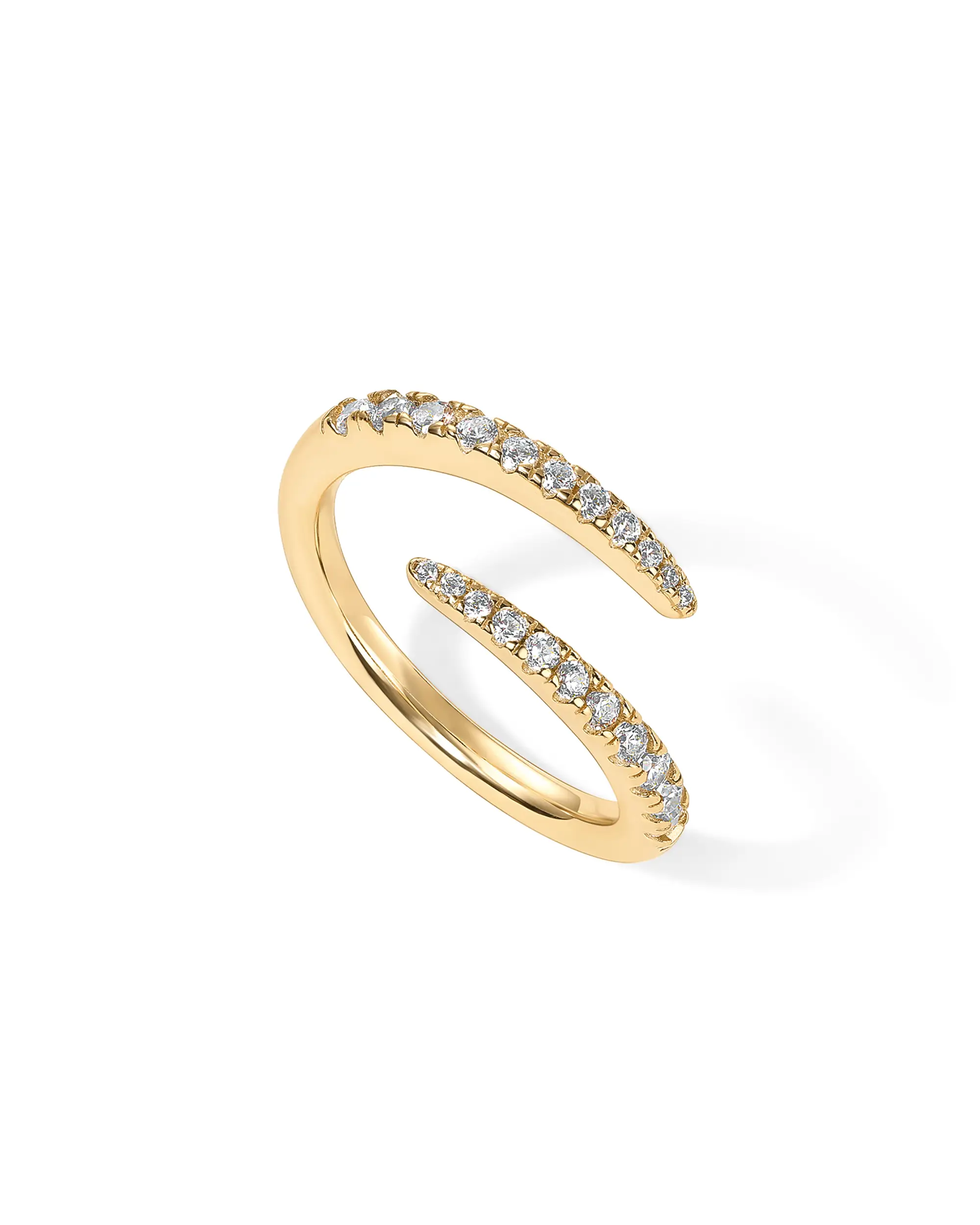 PAVOI 14K Gold Plated Cubic Zirconia Open Twist Eternity Band for Women