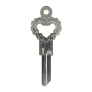 Barbed Wire Heart Key - Silver