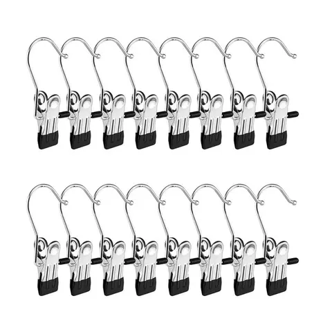 30/60-Count Stainless Steel Hangers - Smooth Rotatable Angle Hooks, Heavy-Duty Anti-Slip Clips, Lightweight Scratch-Free Hold, Space-Saving Multi-Clip Hooks Hangers & Pegs, Back to School Home Closet Organizer