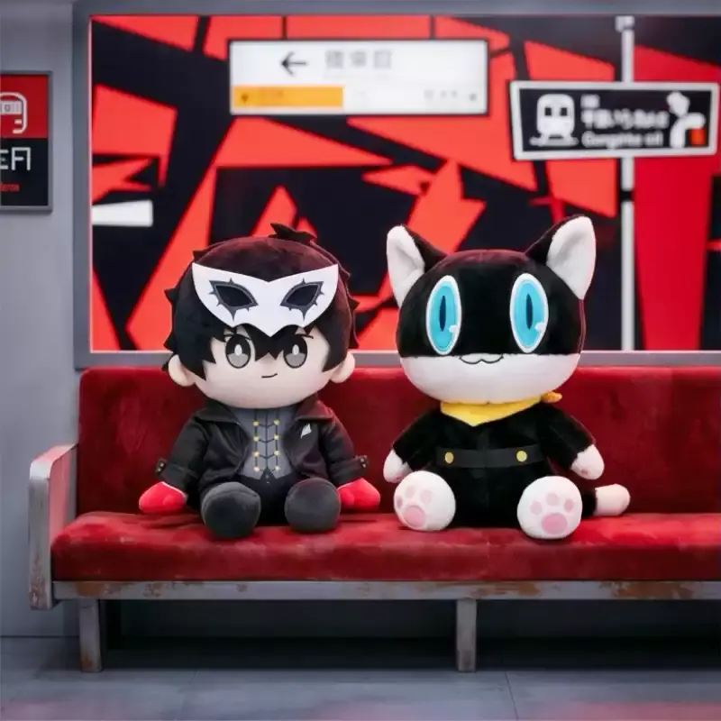 MINISO Official Persona 5 Royal Morgana Plush Cushion - High-Density Oversized Face Velvet Kawaii Anime Video Game Collectible, Soft Stuffed Toy for Adults, Backrest for Gaming Chair/Bed, 1pc 7.87-11.4in Birthday Gift, Kawaii Aesthetic