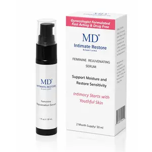 MD Intimate Restoration Serum Gel - Drug-Free, Gynecologist-Formulated, Copper Peptides Anti-Aging Firming Skin Repair Treatment, 3-Month Supply (1 Fl Oz), Moisture-Boosting, for Sensitive & Normal Skin Women, Single Item