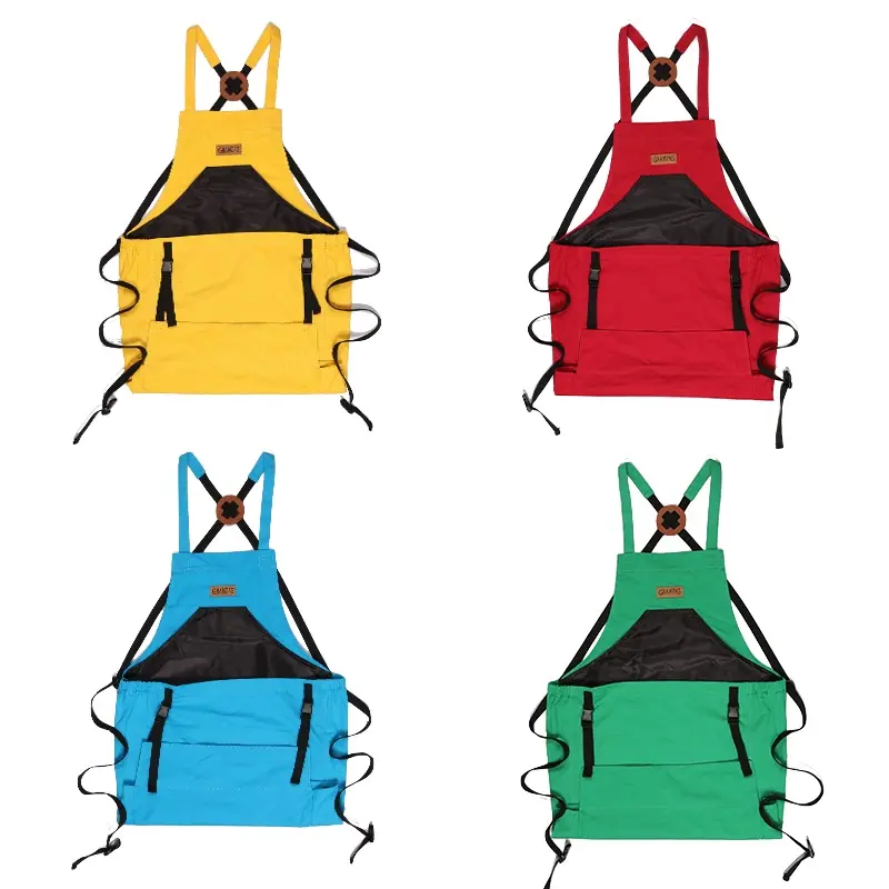Grampa's Gardenware Co Garden Apron - Adjustable Cross-Back Comfortable Gardening Accessory with Tool Storage Gardening Pockets, Large Kangaroo Pouch, Ideal Home Supplies Gift for Women & Men