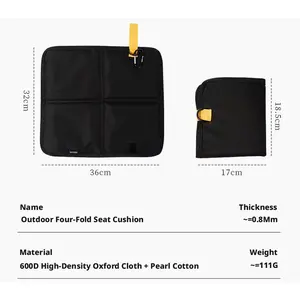 A 600D thickened Oxford cloth outdoor folding cushion, portable waterproof and moisture-proof ground mat, suitable for hiking, trekking, and picnic, as well as a camping cushion for grassy areas