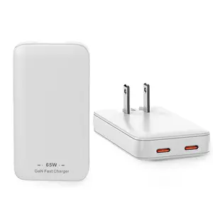 65W GaN Fast Charger Foldable Slim Adapter With Dual-Port USB A USB C PD 3.0 QC 4.0, Wall Charger US Plug for MacBook iPhone iPhone 17/16/15/14/13/12/11 Pro/12 Pro Max Samsung Galaxy S25 Ultra/S25/S24/S23/S22
