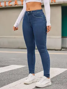 Women's Mother Jeans, High Waist Dark Wash Skinny Jeans Stretchy Bodycon Denim Pants