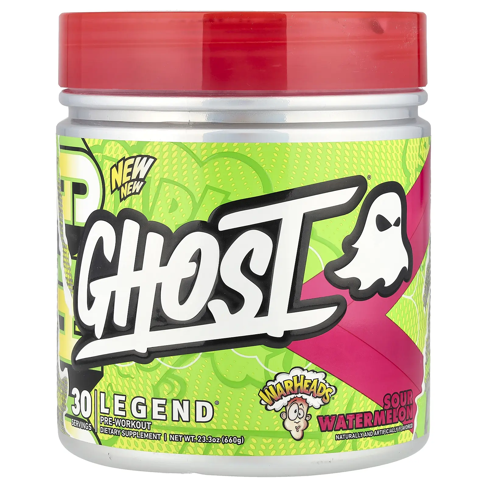 Ghost Legend® Pre-Workout, Warheads® Sour Watermelon, 23.3 oz (660 g) Ghost Legend® Pre-Workout, Warheads® Sour Watermelon, 23.3 oz (660 g)