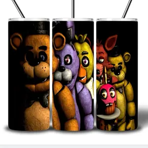 Five Nights at Freddy's 20oz Stainless Steel Tumbler Double-Wall Insulated Reusable Portable Drinkware Gift for Gamers Horror Fans - Flasks