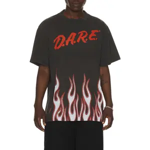 Philcos D.A.R.E. Flames Tee in Black Pigment