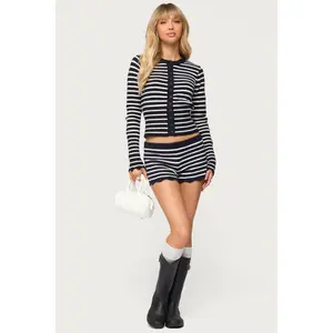 Soren Contrast Striped Knit Shorts
