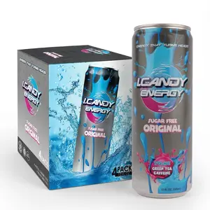 I.CANDY Energy Drink Sugar Free Original, Sugar Free Energy Drinks 4 Pack 12 oz Cans, Zero Sugar Zero Calorie, 114mg Caffeine, No Crash Energy