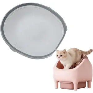 Portable Pet Pivot Litter Box Replacement pad,Open-Top Automatic Litter Box Replacement Liner,Easy to Replace and Use (Grey -C)
