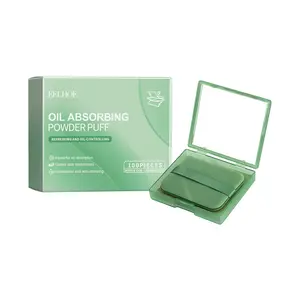 EELHOE Portable Oil Absorbing Facial Paper with Built-in Mirror & Powder Puff, Refreshing Oil Blotting Sheets for Daily Makeup Touch Up