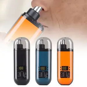 New model nose hair trimmer - rechargeable electric men's hair care device with digital display for hair trimming, mini portable nose hair trimmer