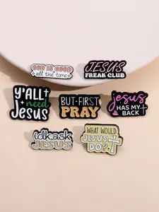Christian Faith Enamel Badges with Inspirational Messages Set of 7, Wearable Clothing Backpack Pins, Ideal Gift for Christian Believers & Faith Lovers