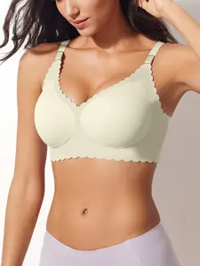 EssElegance Push-Up Seamless Bra - Adjustable Straps & Wire-Free Support for Daily Wear, Ultra-Soft Breathable Fabric Womenswear Everyday Fit