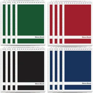 16 Pack 6 x 9 Top Spiral Steno Pads Bulk 4 Classic Colors 960 Total Sheets Gregg Rule for School Office Home Students Teachers Daily Notes Planners