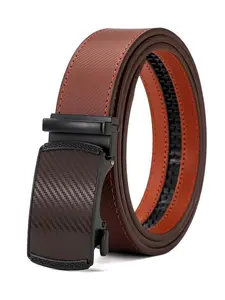 Business Style Simple Elite Men's Belt Zinc Alloy Automatic Trendy Versatile Buckle Casual Versatile British Wind Leather Waistband