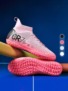 New men's game training boots Non-slip AG cleats Football boots Adult breathable high-top soccer shoes Couple outdoor professional football shoes Lawn light classic black sports soccer cleats Football Field Boots