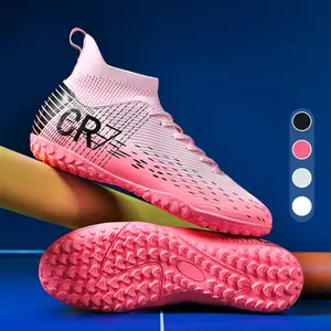 New men's game training boots Non-slip AG cleats Football boots Adult breathable high-top soccer shoes Couple outdoor professional football shoes Lawn light classic black sports soccer cleats Football Field Boots