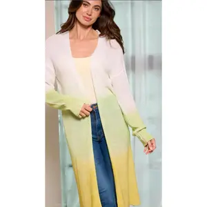 WOMEN'S LONG SLEEVE COLORBLOCK OPEN FRONT CARDIGAN