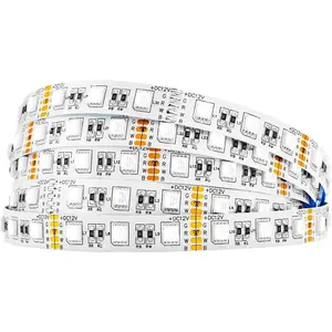5050 RGBW RGB+Cool White(6000K-7000K) 4 Colors in 1 LED Tape Light DC12V 5m 16.4ft 60LED/m Multi-Colored IP30 White 12mm PCB for Bedroom Kitchen Home Decoration(No Adapter or Controller)