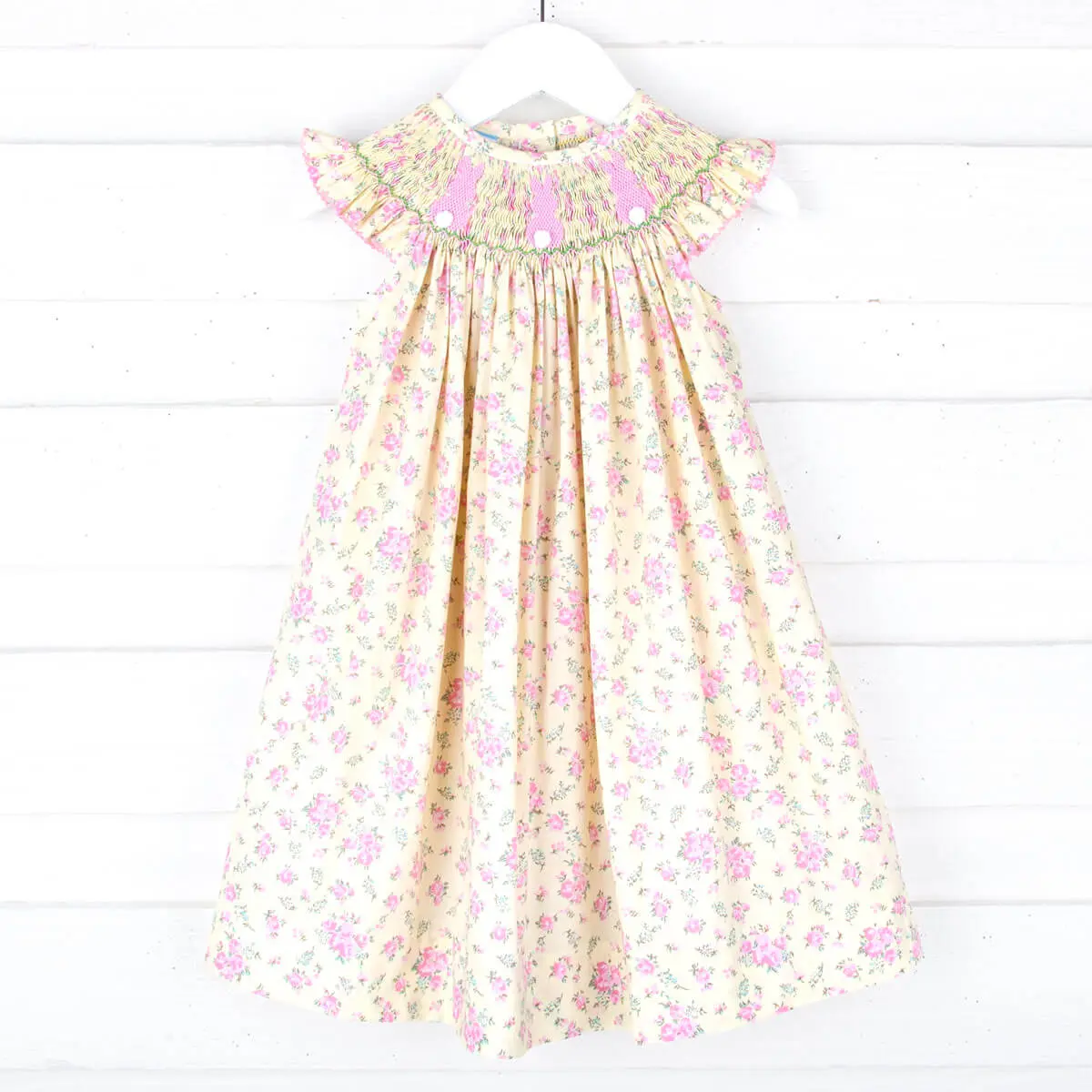 Fluffy Bunny Yellow Floral Smocked Dress - Girls Pastel Pink & Yellow Easter Outfit - TikTok Shop Fluffy Bunny Yellow Floral Smocked Dress - Girls Pastel Pink & Yellow Easter Outfit - TikTok Shop