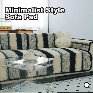 【MeridianHome】Striped Pattern Sofa Cover, Washable Sofa Slipcover, 1 Count Non-slip Soft Comfortable Sofa Towel, Sofa Protector for Home Living Room, Bedroom Accessories