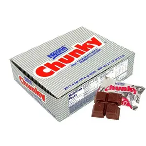 Chunky Candy Bar 24 ct. Chocolaty Snack Candy - Crunchy, Chewy and Creamy Milk Chocolate Candy with Raisins and Roasted Peanuts - 24 Count Box Bonbon Cocoa Sugar Dessert