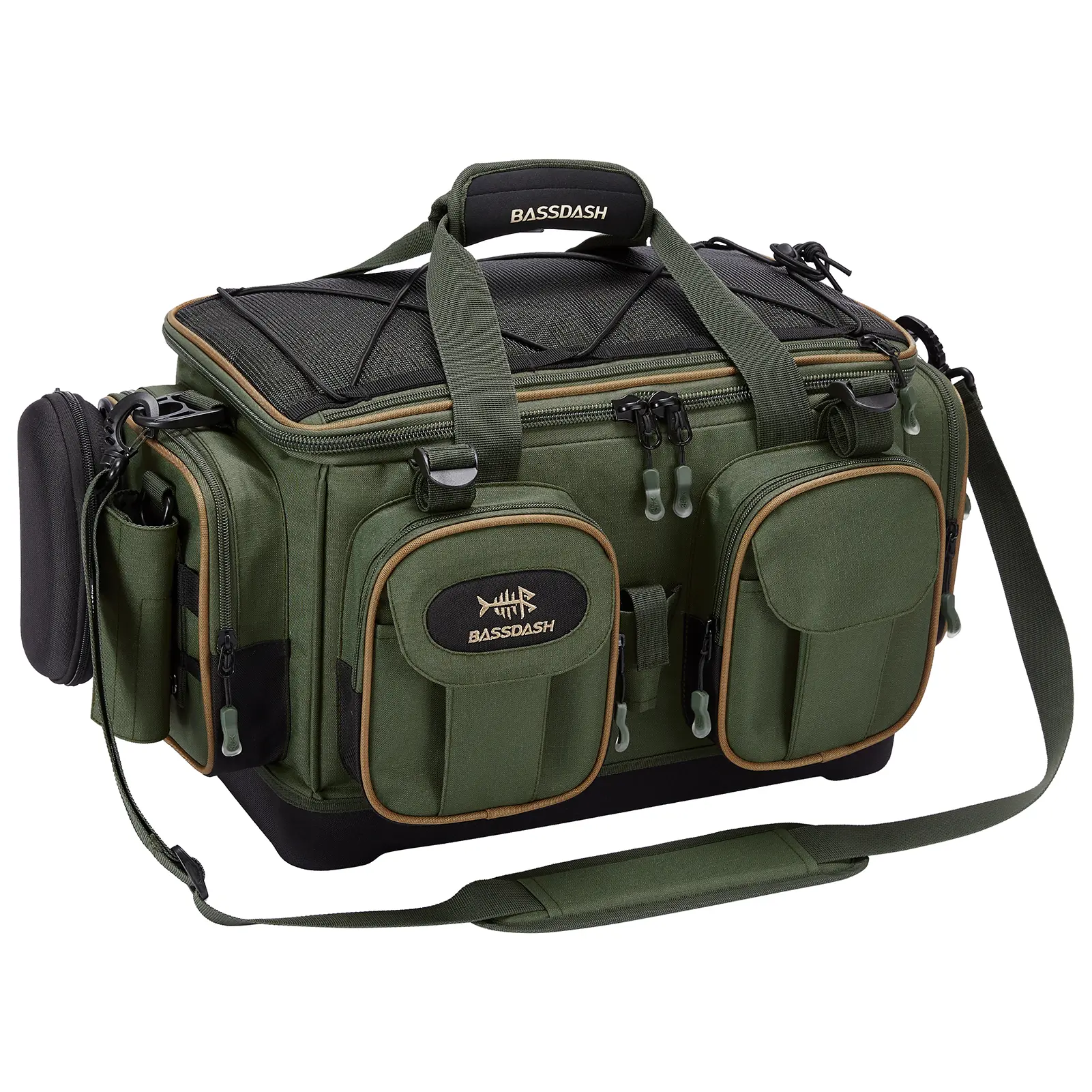 Fishing Tackle Shoulder Bag Water Resistant Lightweight Gear Storage Pack with Hard Molded Bottom Rain Cover Fishing Tackle Shoulder Bag Water Resistant Lightweight Gear Storage Pack with Hard Molded Bottom Rain Cover