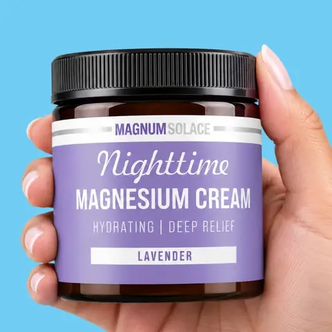 Magnum Solace Nighttime Magnesium Cream - Hydrating Gentle Formula Body Lotion & Cream, Dry Skin Moisturizer, Single Item Self Care Product for Daily Comfort