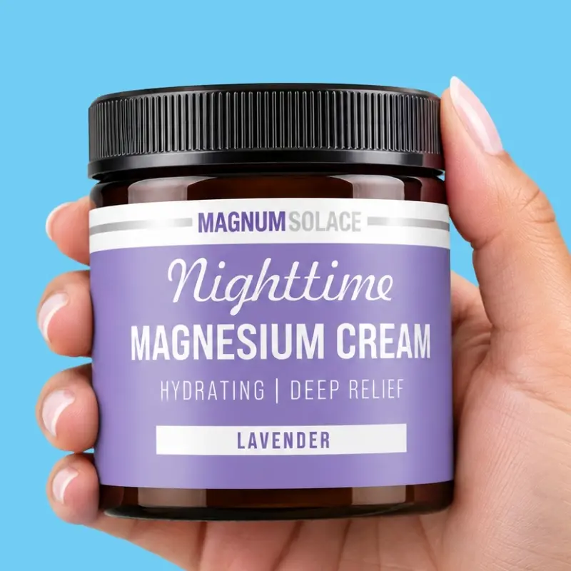 Magnum Solace Nighttime Magnesium Cream - Hydrating Gentle Formula Body Lotion & Cream, Dry Skin Moisturizer, Single Item Self Care Product for Daily Comfort
