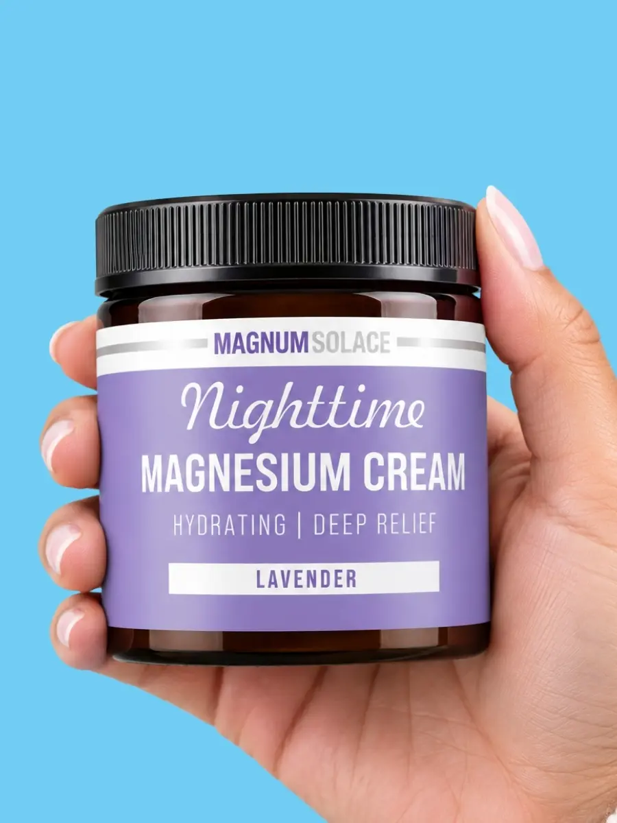 Magnum Solace Nighttime Magnesium Cream - Hydrating Gentle Formula Body Lotion & Cream, Dry Skin Moisturizer, Single Item Self Care Product for Daily Comfort