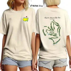 Augusta Course Map Inspired Golf T-Shirt, Vintage Golf Graphic Tee for Men Women, Premium Cotton Breathable Shirt, Classic Golf Lover Tee, Trendy Streetwear Golf Shirt, Golf Fan Gift