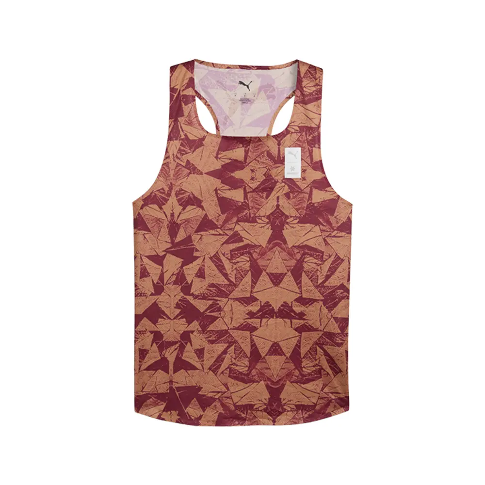 PUMA Mens X Saysky Crew Neck Athletic Tank Running  - Orange, Red