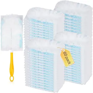 60 Count 180? Duster Refills Compatible with Dusters 180 Handle Dusters, Heavy Duty Multi-Surface Duster Replacement with 1 Extra Handle, Unscented