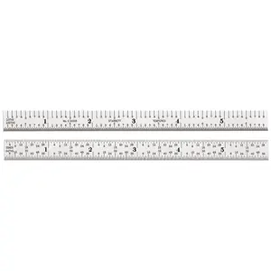 Starrett C305R-6 6 in. Full Flexible Steel Rule, Satin Chrome Finish, 5R Graduation, Quick Reading, Single Row of Inch Figures
