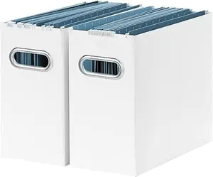 File Organizer, 2 Packs Small Storage Box, Cardboard File Folder Organizer.