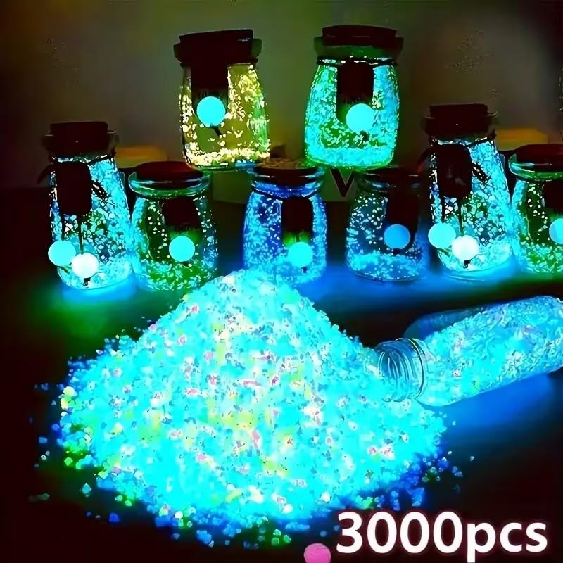 3000 Pieces/lot Glow-In-The-Dark Garden Sand, Perfect for Gardens, Weddings, Parties, Festivals & Aquariums Decorations