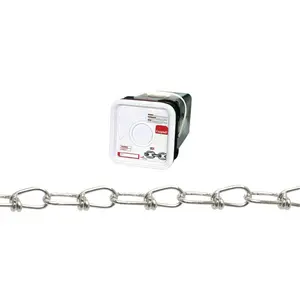Campbell No.2-0 Double Loop Carbon Steel Chain - 0.14 in. Dia. x 275 ft., Compatible with 1/0 and Larger, Ideal for Playground Equipment, Gymnasium Use, Animal & Farm Applications