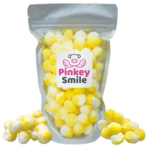 Freeze Dried Lemon Crunch Bites Mini 5oz Mini Sour Lemon Puffs - Freeze Dried Candy, Deliciously Crunchy, Intense Flavor, Lightweight Snack - Resealable Bag