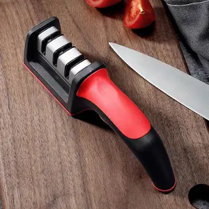 3-Stage Handheld Knife & Scissors Sharpener – Fast Sharpening Tool with Durable Tungsten Steel Blades, Non-Slip Base, Safe & Easy to Use, Must-Have Kitchen Gadget for Home Cooking