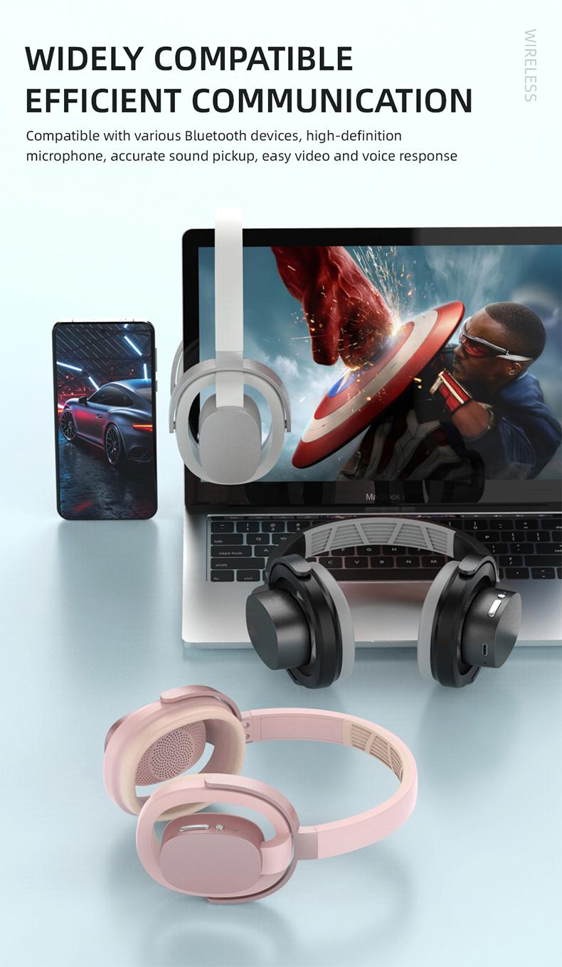 PAXA ZW-083 Headset Bluetooth Headphones，Hollow Earphone Design,Outstanding Acoustic Performance Balance Technology, Low-Latency Sound Image Synchronization, Bluetooth 5.4 Stable Version, 30-Hour Battery Life, Suitable For Work Or Outdoor Activities.