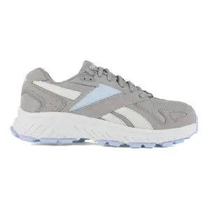 Reebok Work Women's RB362 Steel Toe EH Athletic Work Shoe in Grey Powder Blue Footwear Sneaker